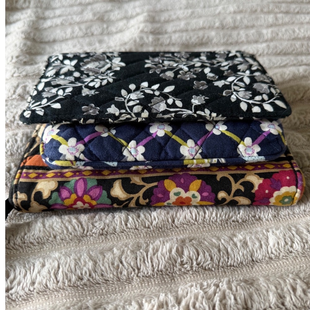 Vera Bradley Bundle Turnlock Wallet Zip ID Case Coin Pouch Quilted Floral 3pc St - Picture 4 of 11